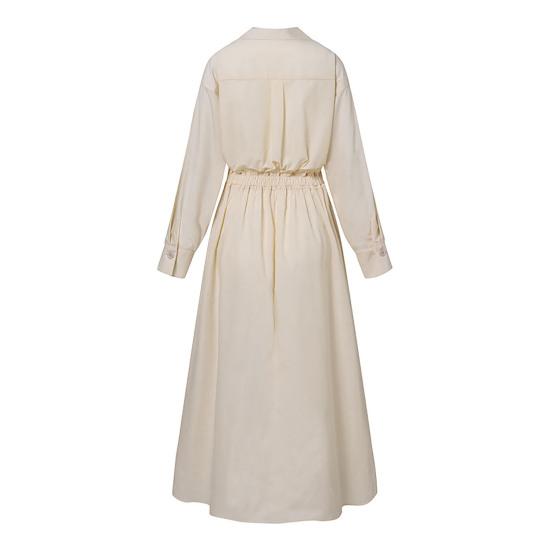 Женское платье-рубашка с длинным рукавом на пуговицах, повседневное платье-миди А-силуэта, длинное платье с воротником-лацканами для офисных вечеринок и пляжа