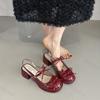 Fashion Summer Women Sandals Fashion Butterfly-knot High Heeled Roman Sandals 2025 New French Singbacks Mary Jane Sandalias De Mujer