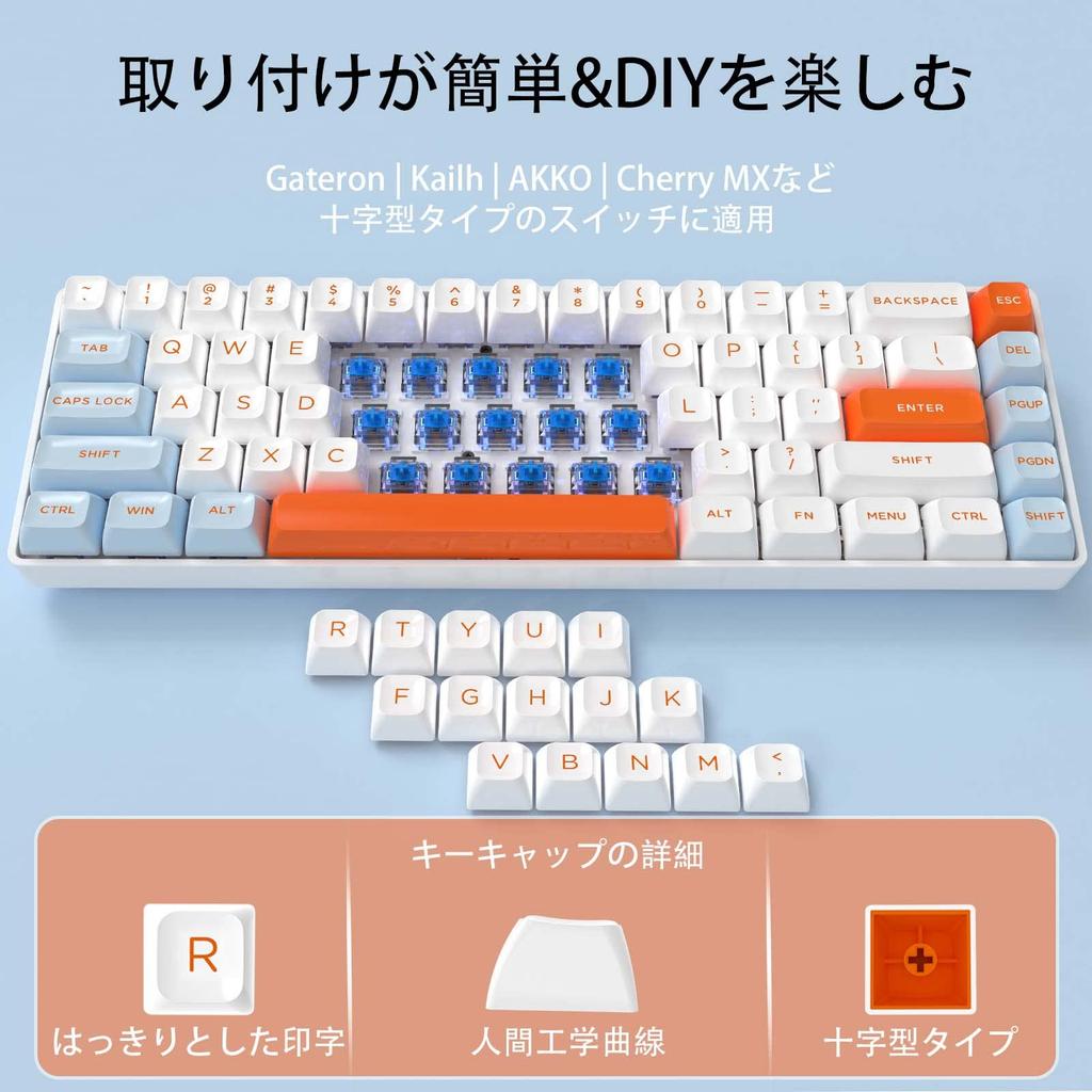 Gaming Keycap PBT Double Shot Two Color Molding 149 Keys White Salmon Pink Blue ASA Profile Suitable for Keyboard Cherry Switch MX Structure Switch