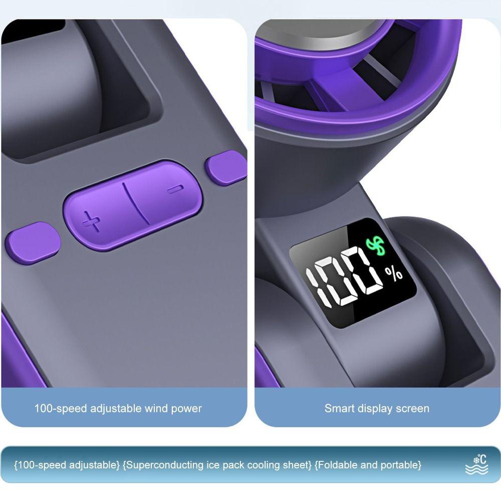 LED Display Portable Fan Powerful Handheld Electric Fan Turbo Quiet Fan Home Use
