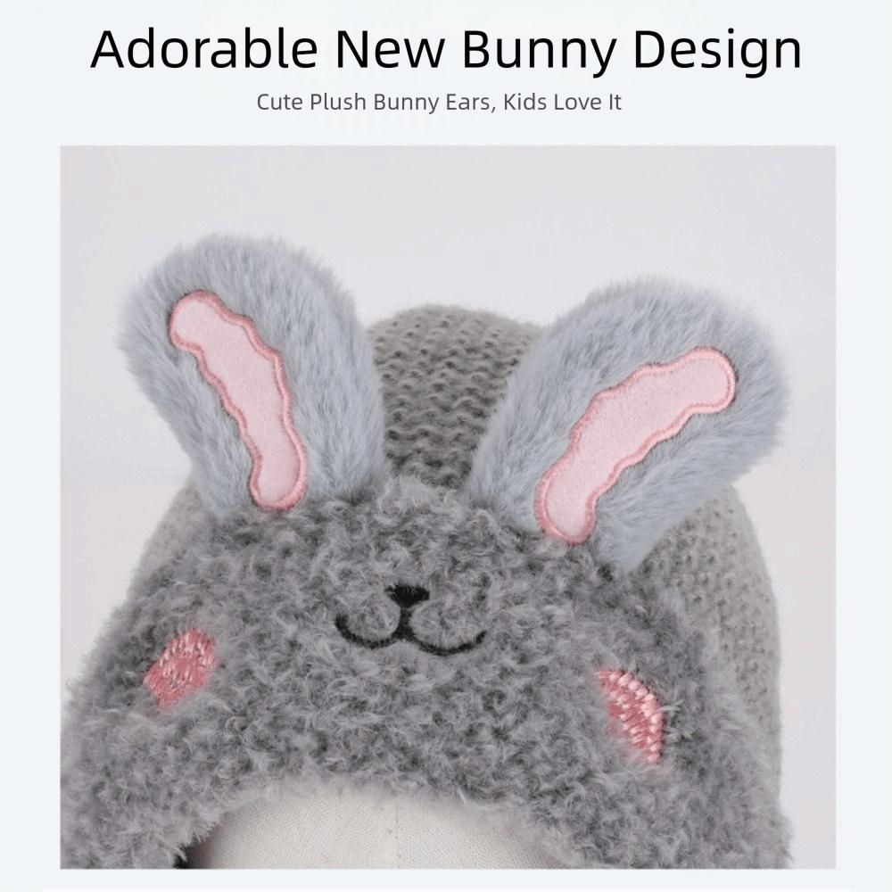 Warm Ears Plush Scarf Hat Knitted Beanie Face Guard Neck Warmer Ear Protection Hat Children Bonnet