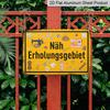 2D Flat 1pc Aluminium Metal Sign Plaque, German "Erholungsgebiet Für Nähere", 8*12inch, Ideal for Home Decor, Clubs, and Outdoor Decoration - Durable