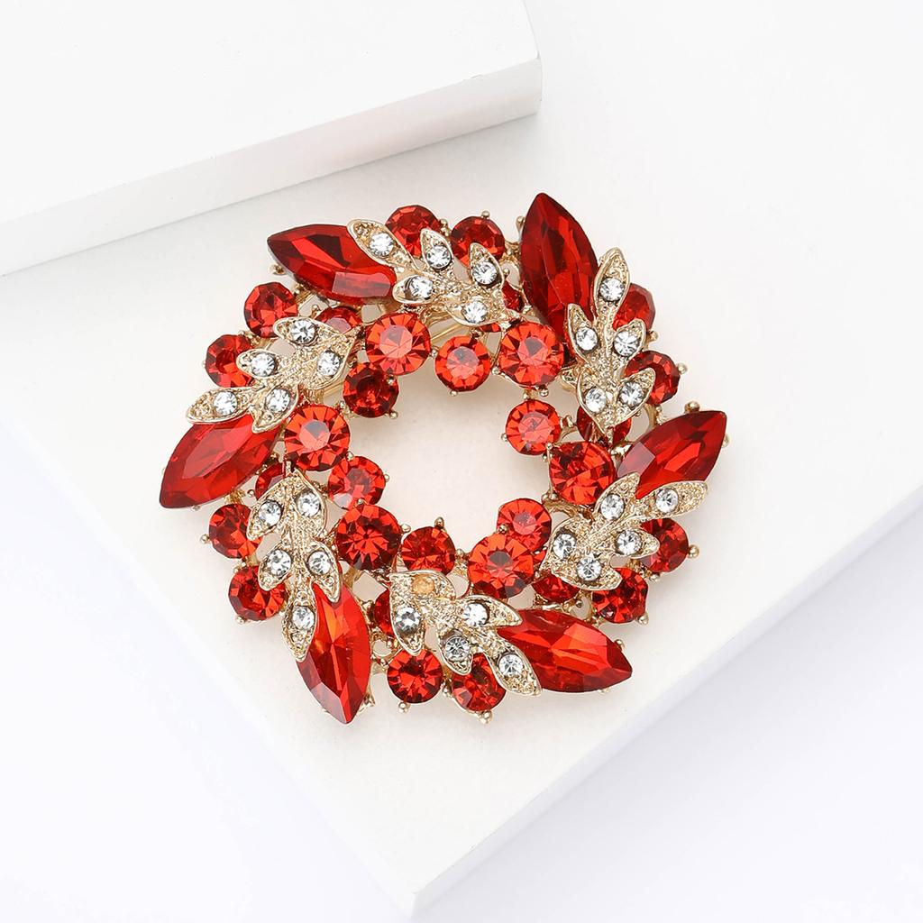 High-Grade Temperament Alloy Rhinestone Bauhinia Flower Ring Brooch Exquisite And Versatile Women'S Clothing Corsage Jewelry Pin