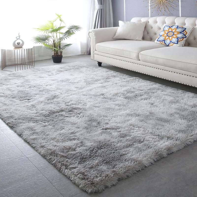 2027 Thick Area Rug Light Grey Fluffy Shag for Bedroom Ultra Soft Plush Fuzzy Washable Carpet for Living Room Dorm Nursery Shaggy Kids Baby Girls Boys