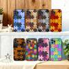 A-Autism S-Support P-Puzzle Pattern Phone Case For iPhone17,16,15,14,13,12,Plus,Pro Max, 5G Others Soft Black Cover