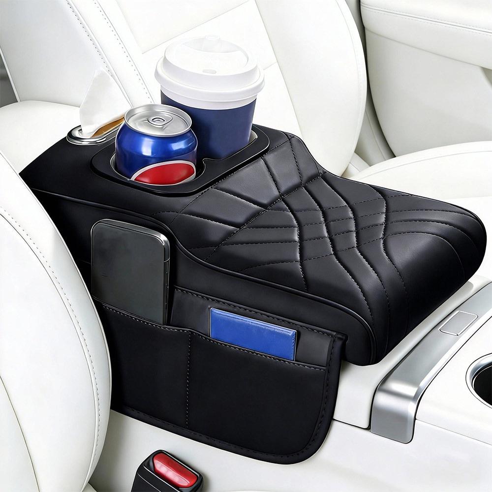 with Cup Holder Tissue Box Armrest Pad Height Increasing Car Organizer for Car Universal