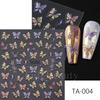 Nail Art Stickers Ins Spring And Summer Colorful Purple Butterfly Flower Embossed Three-dimensional Soft Glue Nail Stickers