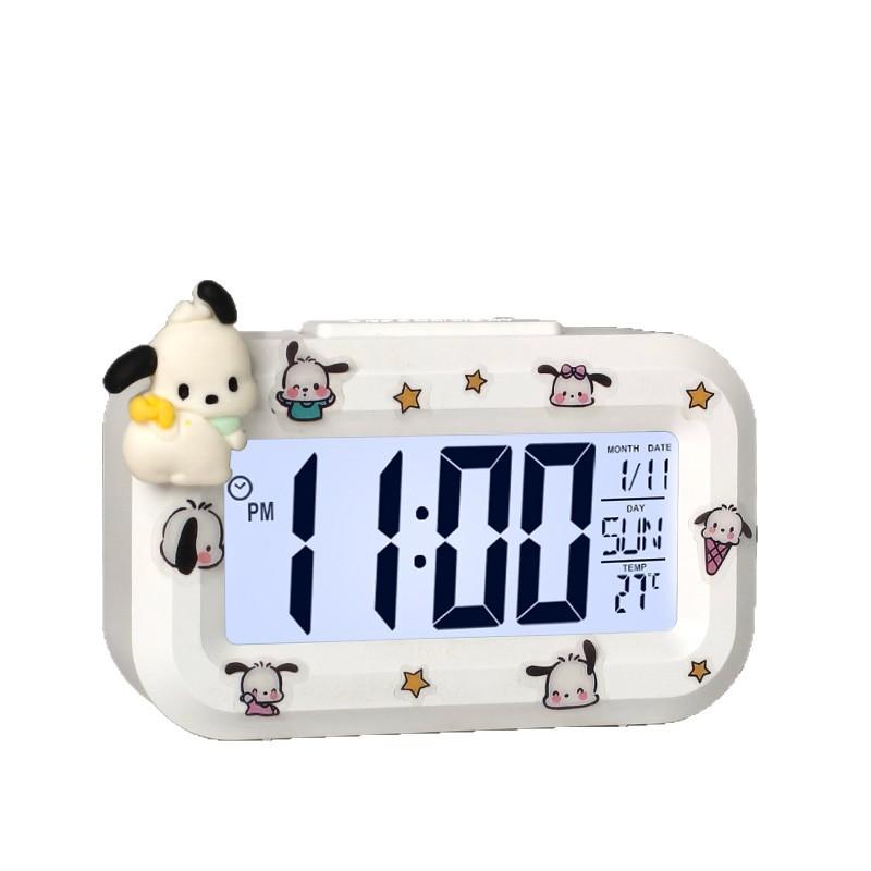 New Pacha Dog Alarm Clock Luminous Bedside Clock KT Cat Simple Creative Multifunctional Dormitory Learning Desktop Clock