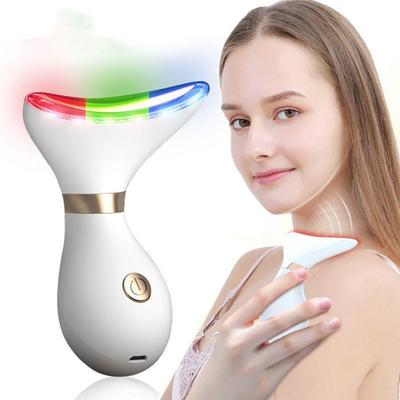 Светодиодный фотонный уход за кожей, инструмент для красоты шеи, микротоковая подтяжка шеи, подтяжка лица, уменьшение двойного подбородка, похудение лица, звуковой вибрационный массажер