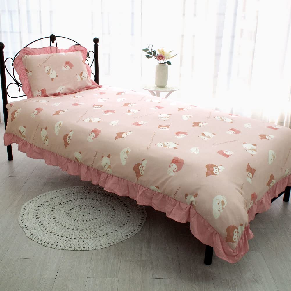 Sanrio Персонажи Объем Рюши Пододеяльник Одеяло Односпальный Набор из 3 предметов, Наволочка, Простыни, Чехол, SB-641-S