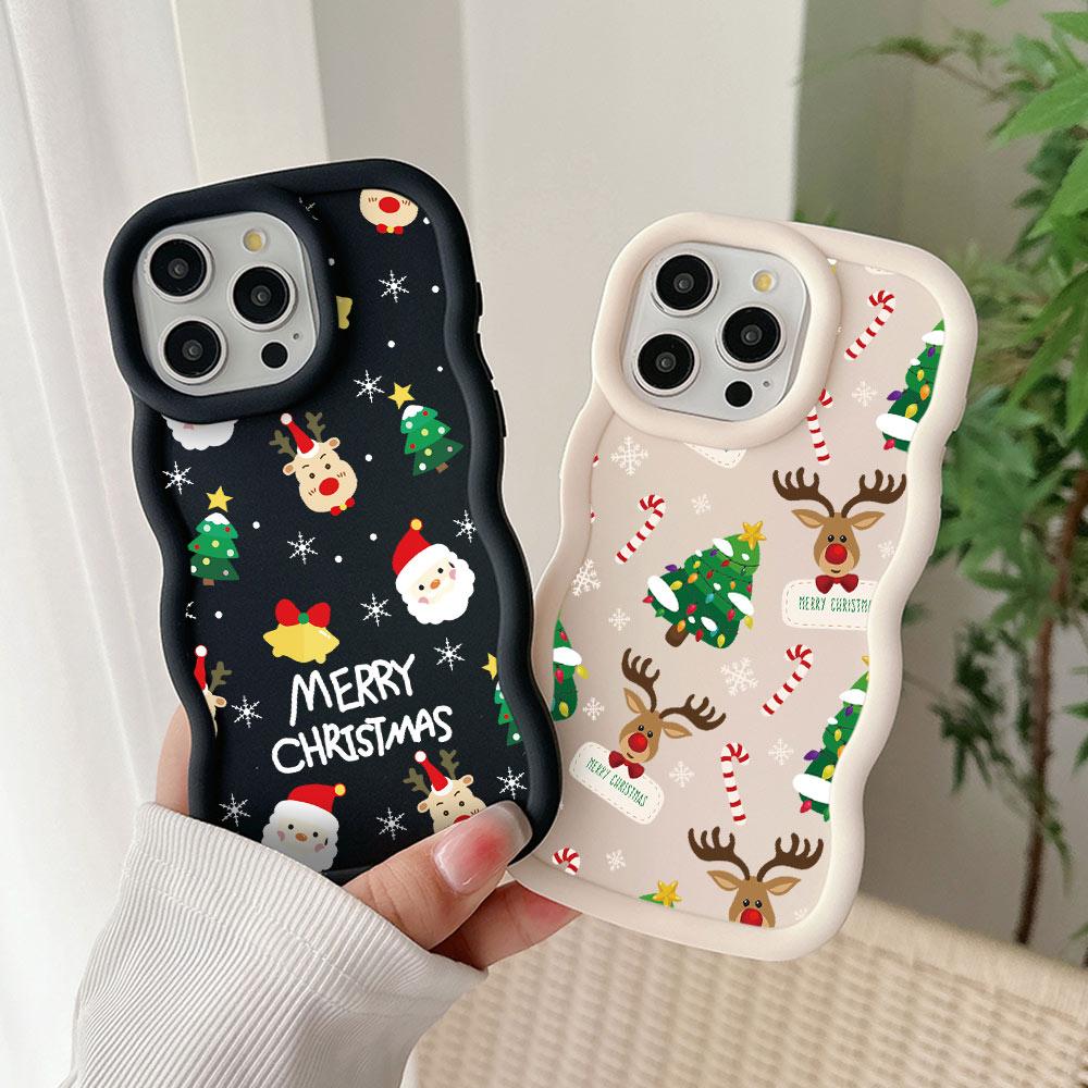 Чехол для телефона Санта-Клаус Олень Снеговик Рождество для Samsung S25 S24 S23 S22 S21 S20 FE Plus Ultra 4G 5G Мягкий Силиконовый Задний Чехол