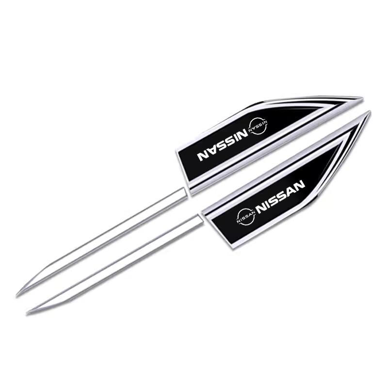 ASO2 2Pcs Car Styling Side Fender Body Emblem Stickers Knife Badges Decoration For Nissan Qashqai Juke Pulsar Sentra Altima Patrol