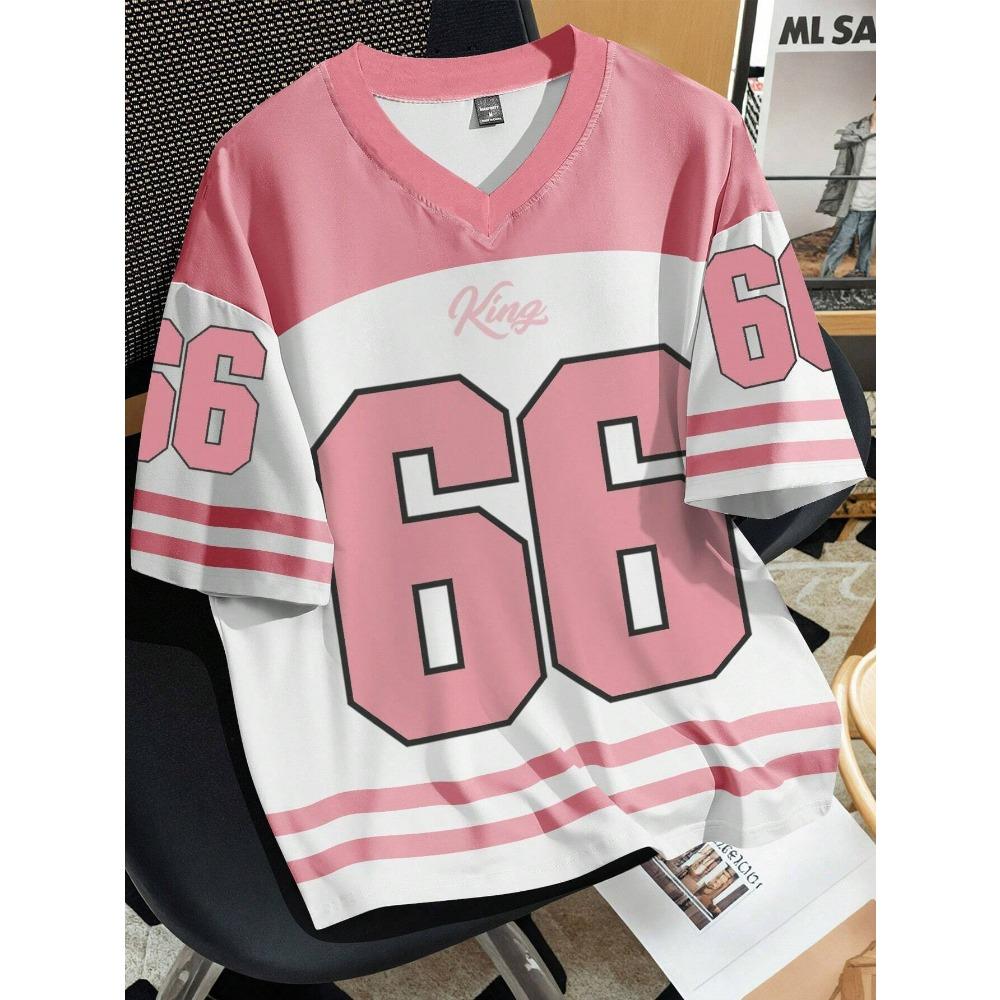 Летняя модная женская одежда № 66 футболка с V-образным вырезом повседневная спортивная футболка с коротким рукавом Harajuku для пар свободная уличная футболка