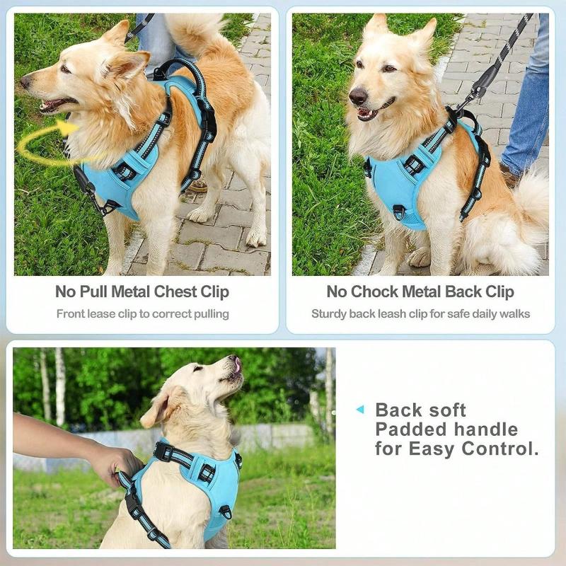 High Reflective Dog Harness Set, Ideal Choice for Outdoor Adventure, Multiple Sizes - Suitable for Small, Medium and Large Pets