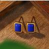 Aieryuan S925 Серебряная игла Позолоченные Лазурит Квадратные Минималистичные Серьги-гвоздики