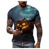 Модная новая мужская футболка с принтом в виде тыквы в стиле хоррор на Хэллоуин, хип-хоп, хоррор, уличная мода, с круглым вырезом, с коротким рукавом