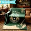 1PC Custom Name Blanket Bucks Team Logo Artwork Flannel blankets Patterns Throw Blanket All-Season Soft Gift for Couch, Bed, Camping, Birthday gifts