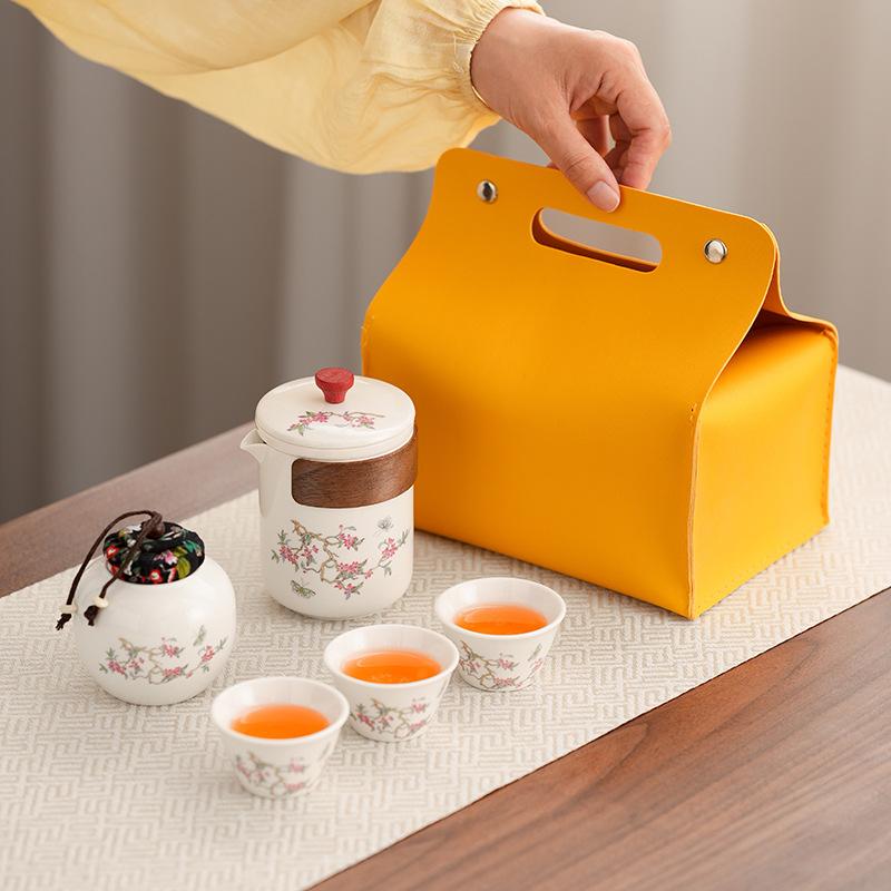 Business Creativity Fresh Wisteria Flower Ancient Rhyme Pot Souvenir Car Portable Kuaike Cup Guochao Tea Ware