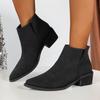 Women's Shoes 2024 Hot Sale Ankle Women's Boots Concise Modern Boots Women Pointed Toe Slip On Low Heel Shoes Women Zapatos
