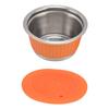 Stainless Steel Reusable Refillable Coffee Capsule Filter Cup with Tamper for Dolce GustoOrange