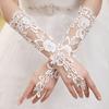 Bridal Princess Flower Rhinestone Wedding Accessories Korean Style Fingerless Long Lace Wedding Gloves for Brides