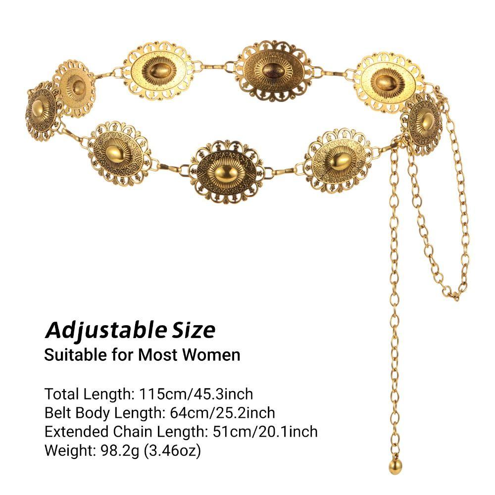 Skinny Chain Belt Adjustable Decorated Waist Belt Metal Waist Chain Belt for Dresses/Jeans/Sweater