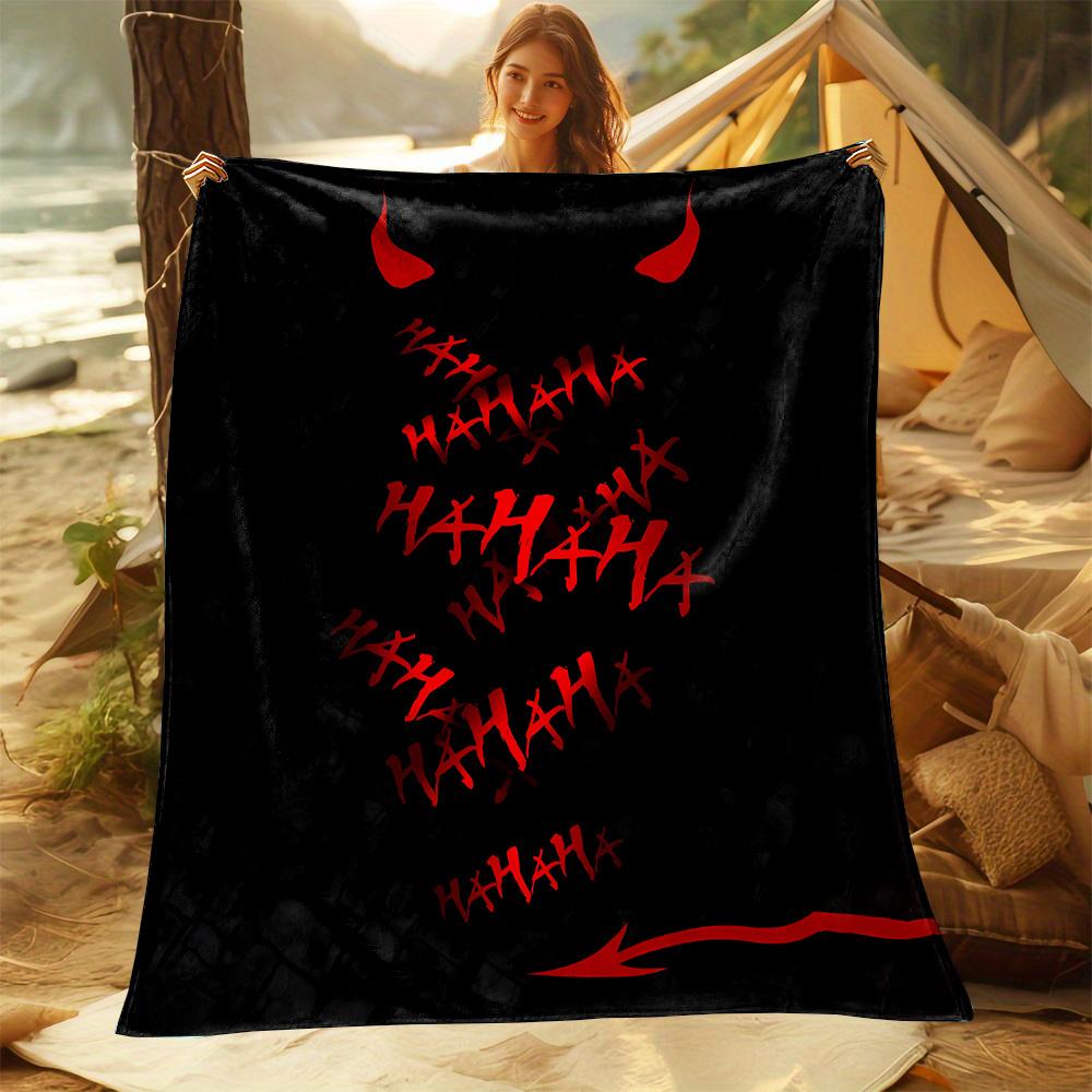 Devil Smile Flannel Blanket – Soft Reversible Throw – Machine Washable All-Season – Perfect for Bed Sofa Camping