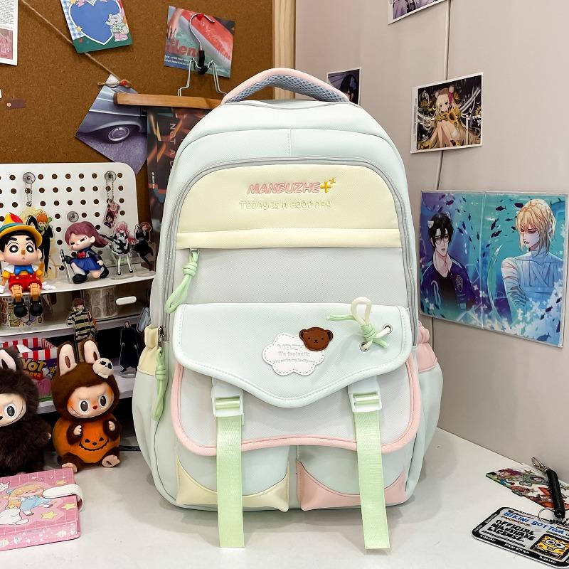 Новый высококачественный, свежий и милый рюкзак, контрастная строчка, большая вместимость, для учеников средней и старшей школы