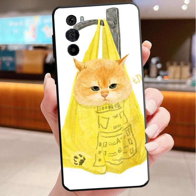 Чехол для телефона Motorola Edge 50 40 Pro 60 50 40 30 Ultra Neo Fusion Moto G Play G Stylus G Power G Fun Кот