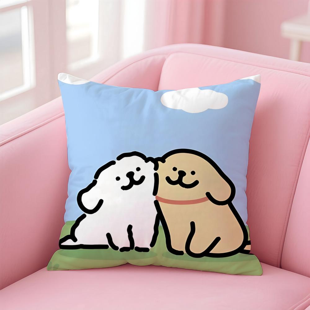 Cute L-Line P-Puppy Cushion Cover Comfortable Reversible Pillow Cover Ideal for Car Sofa Bedroom & Beyond