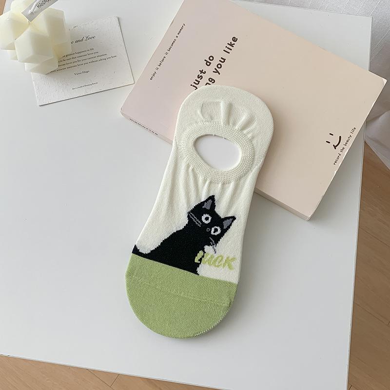 Мультяшные носки до середины икры с котенком: Женские милые хлопковые носки с цветными блоками