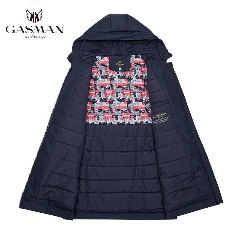 Gasman Fashion Brand Blue Warm Autumn Women's Jacket Long Hooded Jacket for Women Coat Solid Cotton Female Windproof Down Parka