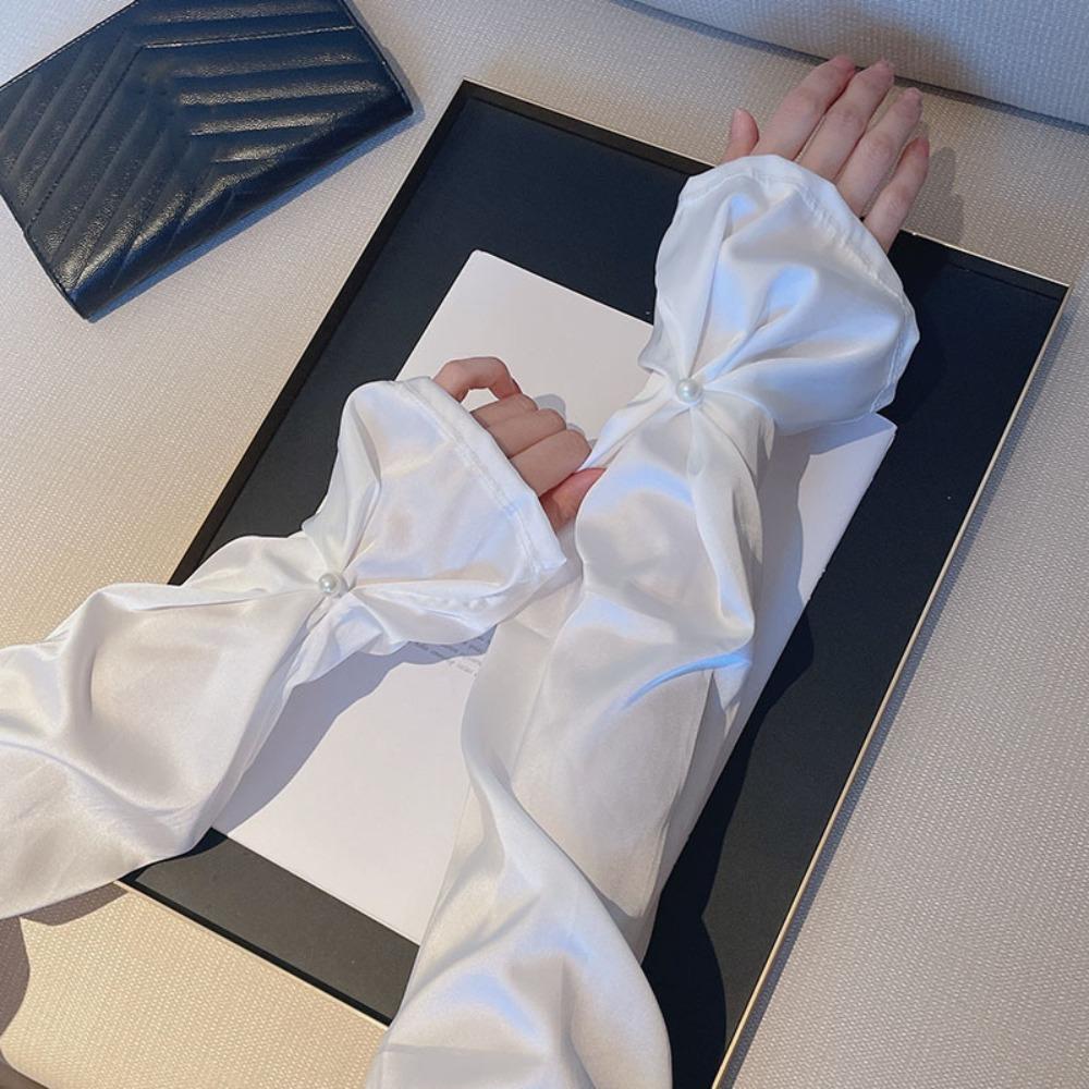 Sun Protection Silk Fabric Sleeves Thin Yarn Arm Sunscreen Covers Driving