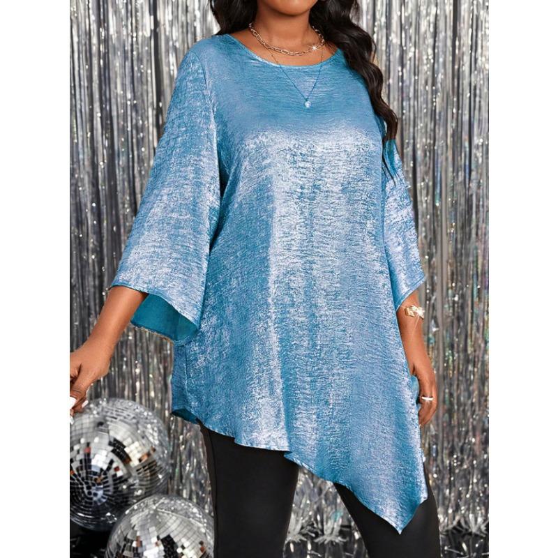 Women's Summer Loose Casual Crew Neck Seven-point Sleeve T-shirt