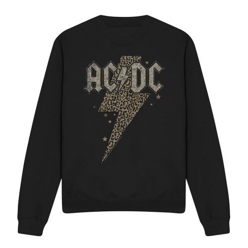 AC/DC Unisex Adult Leopard Print Bolt Sweatshirt