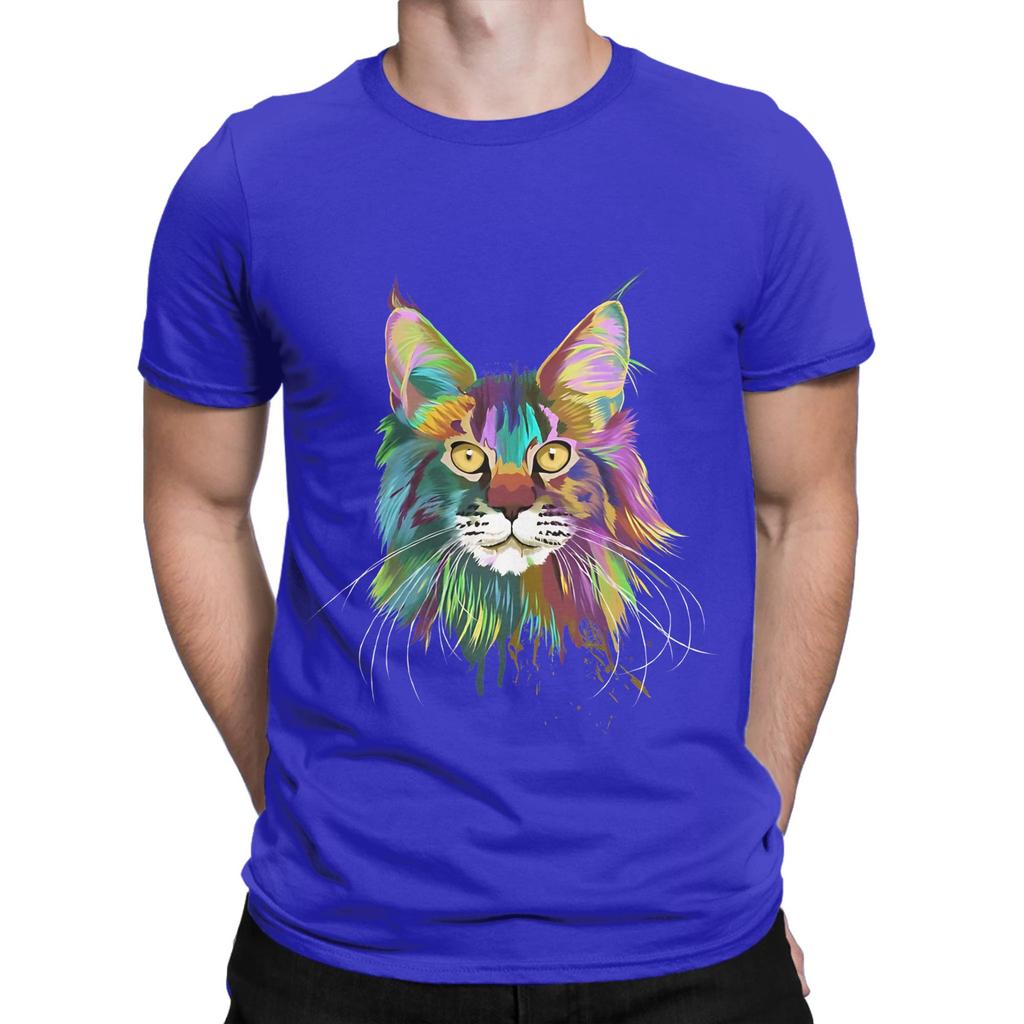 Splash Maine coon Graphic Funny 100 Cotton TShirt maine coon Tops Tees For Unisex