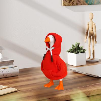 Худи для Desk Goose, 7-дюймовая статуэтка гуся, наряд, миниатюрное худи со шнурком, одежда для Desktop Goose, украшение для стола