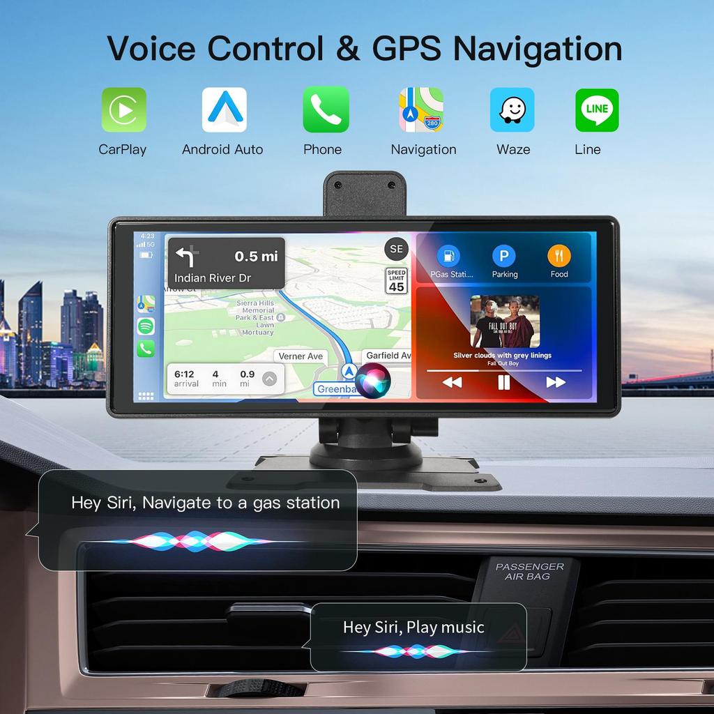 [carabc] 9,3-дюймовый экран Carplay для автомобильной стереосистемы с сенсорным экраном Full HD с Carplay и Android Auto