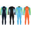 Kids Thermal Swim Jumpsuit Color Contrast Design Full Sleeve Zipper Closure Water Sport Outfit