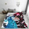 Пример использования одеяла Vanitas Anime Blanket Flannel Textile Vanitas no Karte Thin Throw Blanket for Bedbed Office Plush Thin Quilt