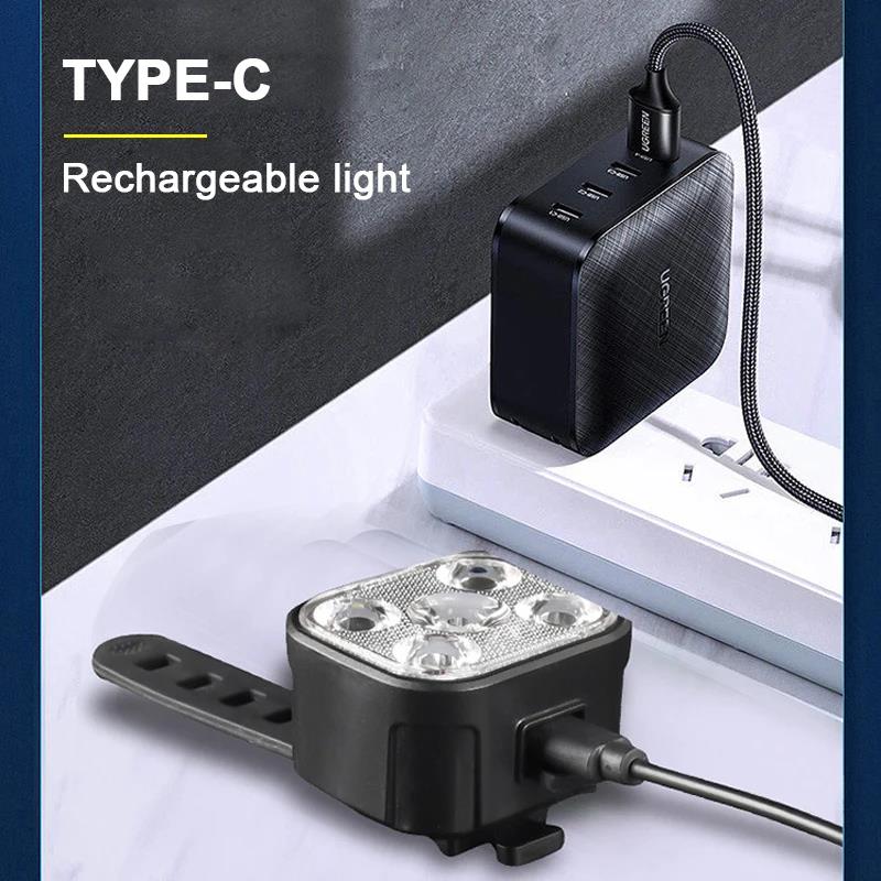 Bicycle Lights Type-C Rechargeable Lighting MTB Mountain Bike Lamp Headlight Front and Rear Tail Flashlight Cycling Accessories 7
