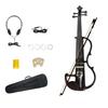Ennbom Electric Violin Ebony Silent Violin Glossy Beginner Set 4/4 (Sparkly Black)
