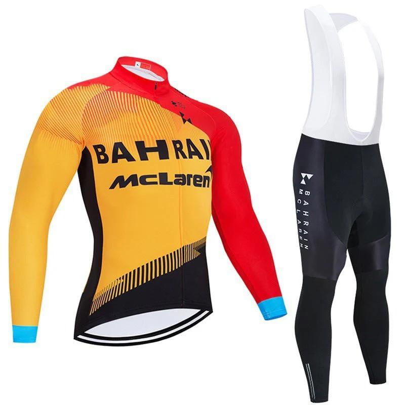Unisex Long Sleeve Fleece-Lined Cycling Jersey Mountain Road Bikes Wear
