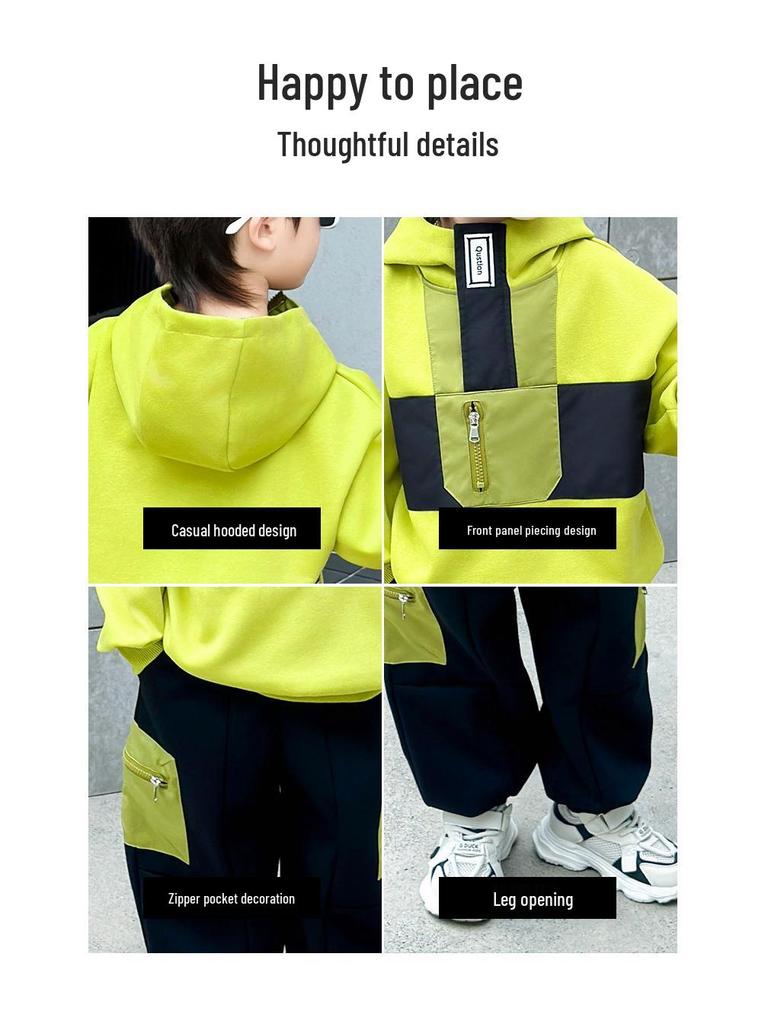 Модный осенний комплект толстовки для мальчиков 2025 - Стильный и спортивный повседневный наряд