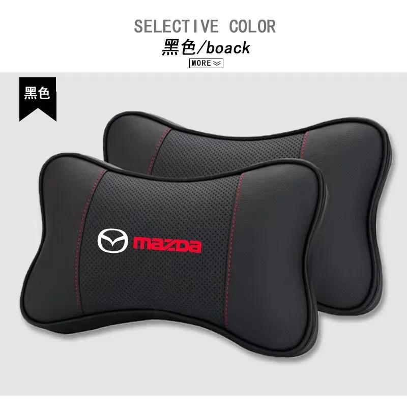 2025 Hot 1Pcs Car Seat Headrest Auto Logo Neck Pillow For Mazda Skyactiv 2 3 5 6 Axela Atenza CX-5 CX3 323 RX8 Demio MX5 car acc
