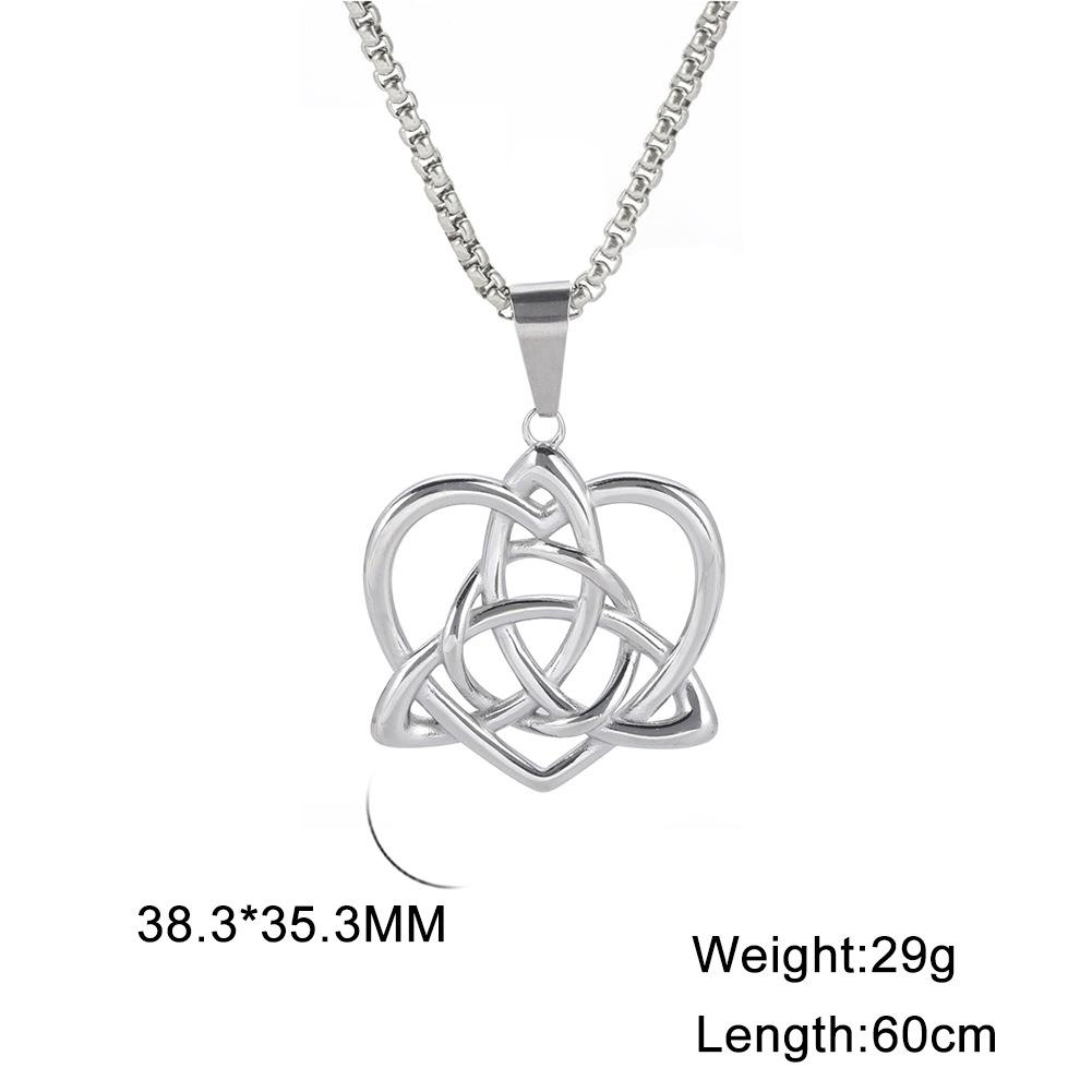 Fashion Love Celtic Knot Pendant Necklace 925 Silver Cast Jewelry
