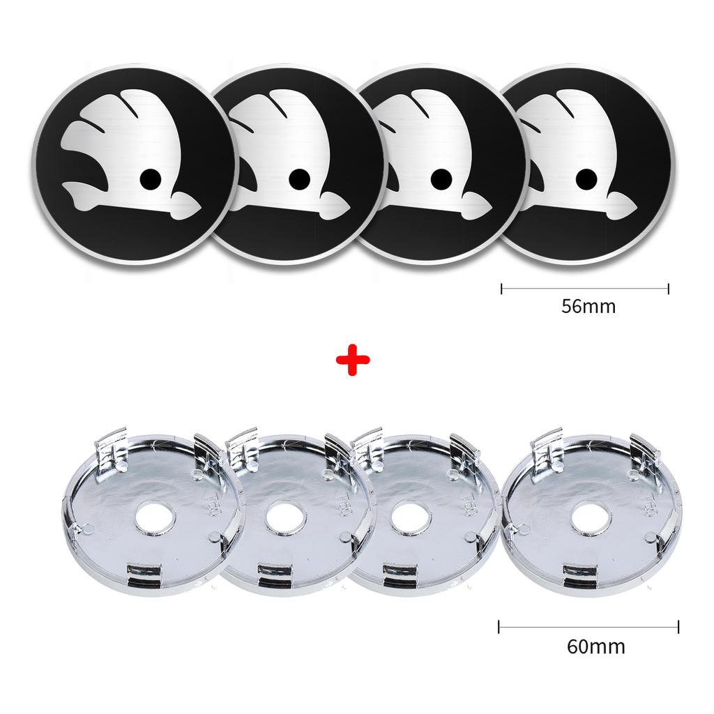 56/60/68/65mm Car Styling Wheel Center Hub Caps Rim Cover Badge Sticker For Skoda Octavia Fabia Rapid Superb Kodiaq Karoq Kamiq
