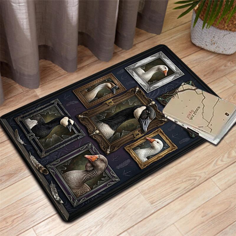 Goose Portraits Pattern Rug Floor Mat for Living Room or Bedroom Soft and Comfortable Carpet a Gift for Birthday and Holiday.