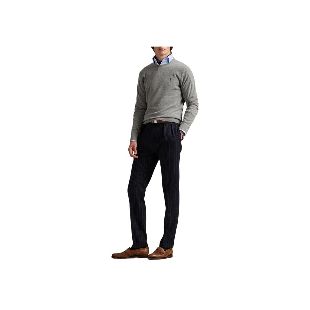 Polo Ralph Lauren FW25 Свитер мужской с круглым вырезом, рубчатый, с вышитым логотипом 710974148-002