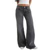 Low-Rise Wide-Leg Straight Cut Womens Denim Jeans Comfortable Casual Style Cotton Blend 2026